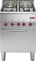 Gasfornuis 4 Branders En Elektrische Convectie-Oven GN 2/3 - Diamond G60/4BFEV6-N