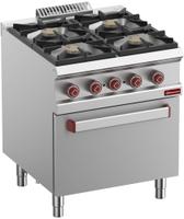 Gasfornuis 4 Branders - Elektrische Convectie-Oven GN 1/1 - Diamond G7/4BFEV7-N