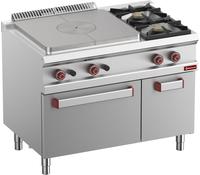 Fornuis - Doorkookplaat - 2 Gasbranders - Gasoven GN 2/1 - Kast GN 1/1 - Diamond G7/T2BFA11-N