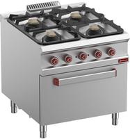 Gasfornuis Met 4 Branders Op Elektrische Oven GN 2/1 - Diamond G9/4BFE8-N