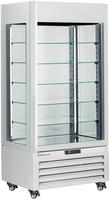 Diamond FULL Glazen Vitrine" 600 Lt. 5 Glazen Niveaus Geventileerd WIT - MAX/609-BW