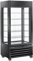 Diamond FULL Glazen Vitrine" 600 Liter 5 Glazen Niveaus Geventileerd CHOCOLATE ZWART - MAX/609-CB