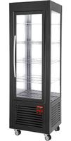 Panoramische Koelvitrine geforceerd | 360L, 5 Roosters | R290, milieuvriendelijk | +2°C / +10°C | Zwart | SNE/GN-B7-R2