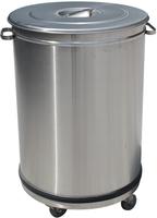 RVS Vuilnisbak op wielen met deksel | 95 liter | Diamond | PCR/105B