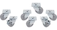 Kit van 8 "verzinkte" Zwenkwielen voor Tafels - 4 met Rem - Diamond RTG8-2R