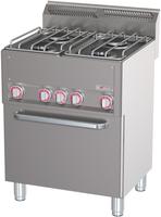 Diverso By Diamond Fornuis 4 Branders op Conventieoven GN 1/1 - WR-G4CF-20