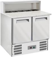 Diverso By Diamond 2-Deurs Gekoelde Pizzas Tafel GN 1/1, Gekoelde Structuur 5x GN 1/6-150 Mm - WR-SRP6-Z2