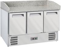 Diverso By Diamond 3-Deurs Koelwerkbank voor Pizza's GN 1/1, Granieten Blad - WR-SRZ6-M3