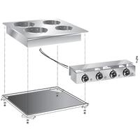 Gastro-Inox "drop-In" Elektrische Kookplaat, 60 Cm, 4 Plaats, Met Aansluitblok, Gastro-Inox 160.508