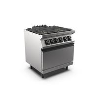 Mareno M1-900 Gasfornuis 4 Branders En GN 2/1 Elektrische Oven - 80cm - 191.106