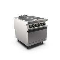 Mareno M1-900 Kooktoestel Met 4 Vierkante Platen En Elektrische Oven GN 2/1 - 80cm - 191.133