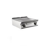 Mareno M1-900 Gasbakplaat Met 2/3 Gladde En 1/3 Geribbelde Mat Verchroomde Plaat - 80cm - 191.221