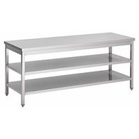 Gastro-Inox Werktafel van RVS met Dubbel Onderblad, 1100(l)x600(d)x880(h)mm - 301.345