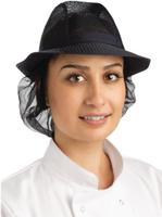 Hoed met haarnet | donkerblauw | maat L | A654-L