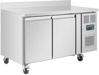 Polar 2-deurs werkbank met vriezer | Achteropstand en wielen | 282 liter | -10°C/-20°C | DL916