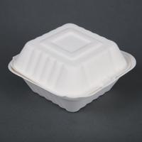 Fiesta Green composteerbare bagasse hamburgerbakjes 14,9cm | DW246