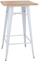 Bolero Bistro Bartafel met Houten Blad Wit (enkel) - FB597