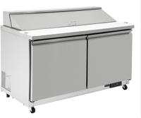 2-deurs gekoelde saladette breed | 16x 1/6GN | met deksel en snijplank | 527 liter | Polar GD883