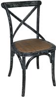 Bolero houten stoelen met gekruiste rugleuning black wash (2 stuks) | GG654