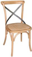 Bolero houten stoelen met gekruiste rugleuning naturel (2 stuks) | GG656