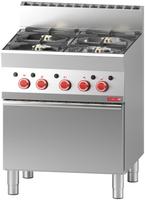 Gasfornuis | 4 branders | oven 65/70 CFG | Gastro M 650 | GN047