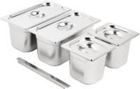 Vogue SA249 RVS Gastronorm Bakken Set 2x 1/3 2x 1/6 met Deksels