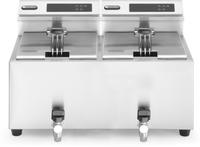 Hendi Friteuse Mastercook met aftapkraan digitaal - 2 x 8 l | 207376
