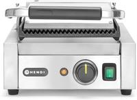 Hendi Contactgrill enkel boven onder geribd 230V 1800W | 263501