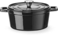 HENDI 626870 Braadpan geëmailleerd gietijzer, , 3,7 Liter, Zwart, 317x240x(H)105mm