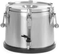 HENDI 710135 Geïsoleerde draagbare container – met kraan, , Profi Line, 15L, Diameter ⌀ 33 cm - Hoogte 28 cm