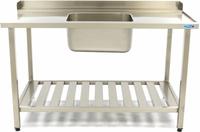 Maxima Spoeltafel - 140 X 75 cm - Aanvoer Vaatwasser Rechts - incl. Wasbak en Onderschap - 09201040