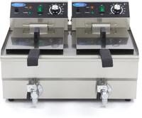 Maxima Frituurpan - 2x 10 L - 2 Manden - met Tapkraan - 09365229