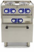 Maxima Professionele Horeca Fornuis - 4 Pitten - Met Oven - Elektrisch - 60 X 60 cm - 09391540