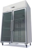 Maxima Koelkast - 1200 L - 6 Verstelbare Roosters (2/1 GN) - RVS - met Glazen Deur - 09400011