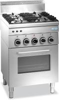 SARO Gasfornuis + Oven + Grill 4 Branders 600 Line Model G4SF6