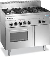 SARO Gasfornuis + Oven + Grill 6 Branders 600 Line Model G6SFA6