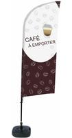 Syna Beach Flag Alu Wind Complete Set Coffee To Go Frans - BFAW310-WT21-I493