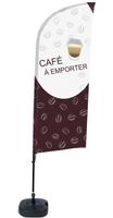 Syna Beach Flag Alu Wind Complete Set Coffee To Go Frans ECO Printmateriaal - BFAW310-WT21-I493ECO