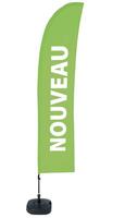 Syna Beach Flag Budget Wind Complete Set Nieuw Groen Frans ECO Printmateriaal - BFBL-WT21-17-I500ECO