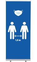 Syna Roll-Banner Budget 85 Complete Set Mondkapje en 1,5 Meter Afstand Blauw - RBB085LSFI619