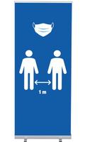 Syna Roll-Banner Budget 85 Complete Set Mondkapje en 1 Meter Afstand Blauw - RBB085LSFI621