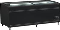 TEFCOLD Zwarte Supermarktkoeler/-Vriezer met Gebogen Glas voor Volledige Zichtbaarheid - SFI185B-CF VS