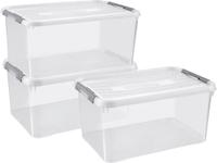 HANDY Set van 3 Transparante Opbergdozen 50L - 240679