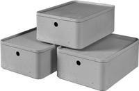 BETON Set van 3 Opbergdozen met Deksel M - 245787