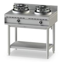 Mastro Wok Warmhoudplaat Op Gas, Met Bodemplank, 2 Branders | AHA0018