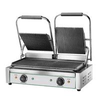 Contact Grill With 2 Cast Iron Plates, Grooved/grooved, 2x 230x240 Mm - AJA0045