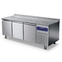 Refrigerated Pastry Counter 3 Doors 600x400 Mm, Granite Top With Upstand, -2°/+8°C - BNZ0043