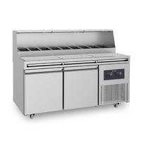 Refrigerated Preparation Counter 2 Doors 46x66 cm With Racked Top, 9x GN1/3 H=150 Mm - WiFi - Virtus CCZ0090/FN