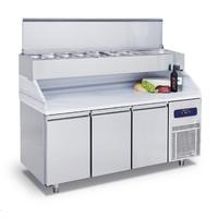 Pizza Counter With 3 Doors GN 1/1 With Pan Cooler 10x GN 1/3 H=150 Mm - CCZ0104