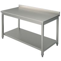 Work Table With Shelf And Upstand, 1600x700 Mm - Mastro HCA0032/U